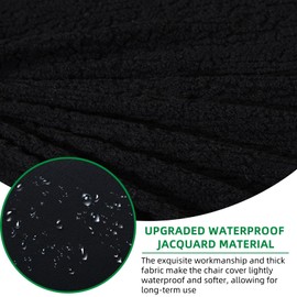 GOSTADY Jacquard Banquet Armchair Slipcovers Soft Chair Covers Armchair 1-Piece Stretch Chair Covers for Living Room Nonslip Outdoor Armchair Cover Pets Friendly Furniture Protector (Black,1PC)