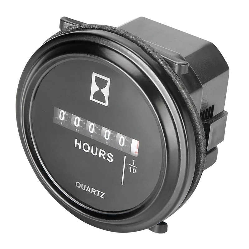 kosiwun Mechanical Hour Meter Gauge 2" Round Quartz Hourmeter Waterproof