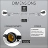 15-ft 10 Socket E26 Commercial Patio Light Stringer, Heavy Duty