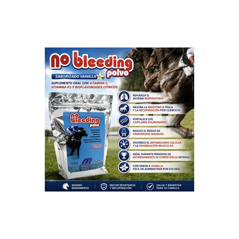 Suplemento Equino Vitaminac 1kg No Bleeding Polvo P/ Fatiga