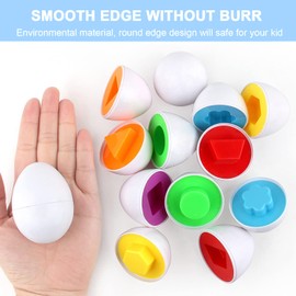 GIOD Matching Eggs, 12 Enlightenment Identifies Color Shape Egg Sets, Easter Eggs, Shape Matching Toys Suitable for Easter, Montessori Children's Early Education Toy (Yellow)