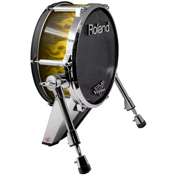 WraptorSkinz Wrap for Roland vDrum Shell KD140 Fire Flames Yellow