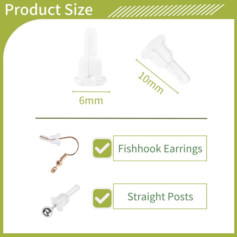 Silicone Earring Backs, Full Cover, 20PCS Clear Earring Backs Replacements,