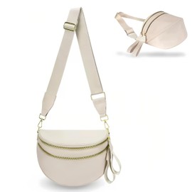 Pallocoo Checkered Crossbody Bag for Women - Nylon Sling Bags with Shoulder Strap, Wallets Purse Handbags (Beige)