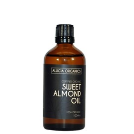 Alucia Organics Certified Organic Almond Oil (Sweet Almond Oil) 100 ml - Pure, Natural, Cold Pressed, Vegan, for Skin, Face, Body, Hair, Massage