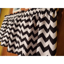 Handmade Black & White, 3/4" Chevron, Zig Zag Stripes, Handmade Window Curtain VALANCES