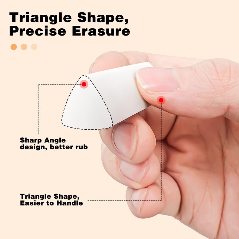 Pencil Erasers, White Erasers for Art, School, Office, Pack of