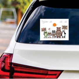 Abolish ICE Pro Immigrants Protest Vinyl Sticker, Human Rights, Defund ICE, Anti-Trump Resistance, Resist Fascism Bumper Sticker, 6" x 4.5"