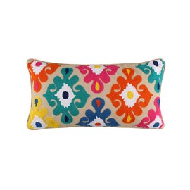 Levtex Home - Fantasia - Decorative Pillow (12 x 24in.) - Medallion - Teal, Fuchsia, Orange and Navy