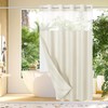 Gibelle No Hook Waffle Weave Shower Curtain with Snap-in Fabric