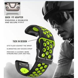 BEFIA 22mm Quickfit Watch Band for Garmin Fenix 5/6/7 Pro Solar Forerunner 935 745 965 955, Breathable Wristband for Garmin MARQ Descent Quatix Combo_2