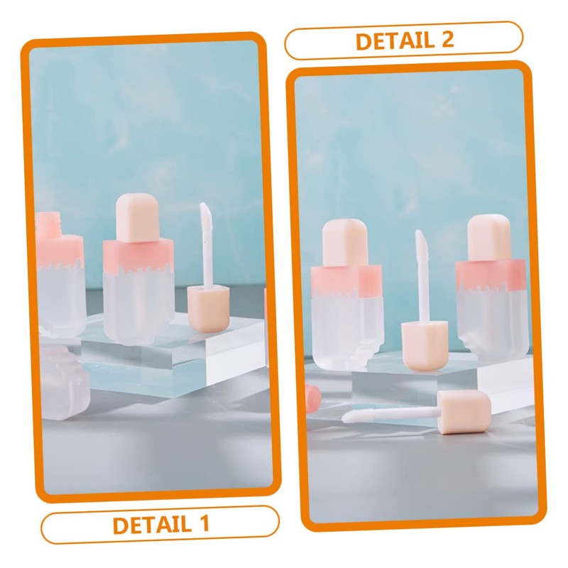ORFOFE 10pcs Round Lip Gloss Tubes Refillable Mini Empty Lip