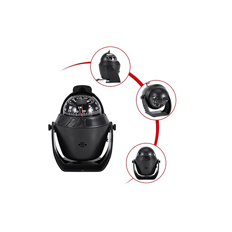 Vgeby Bullet Compass, Boat, High Precision LED Bullet Compass, Navigation