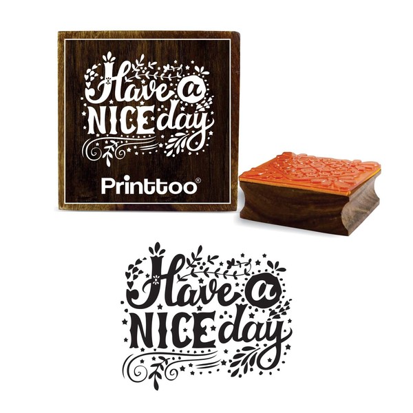 Printtoo Card Making Wooden Rubber Stamp Square Have A Nice