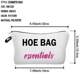 Livel lhood Hoe Bag Essentials Makeup Bag Cute Small Organizer Zipper Pouch Funny Hoe Essentials Cosmetic Pouch Christmas Prank Birthday Present for Women Friends Sisters