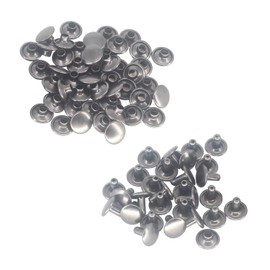Trimming Shop 100 Set Leather Rivets, Double Cap Tubular Rivets Durable Metal Studs for DIY Leathercrafts, Handbag, Belts, Purses, Bags, Shoes, Repair Clothing, Gunmetal Black, 9mm