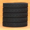 5 Black Tire Tread Silicone Wristbands