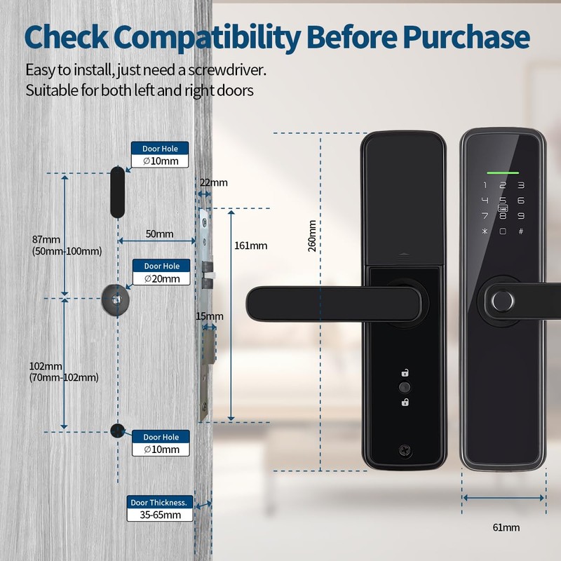Sophies Fingerprint Door Lock Smart Deadbolt Keyless Entry Electronic Digital