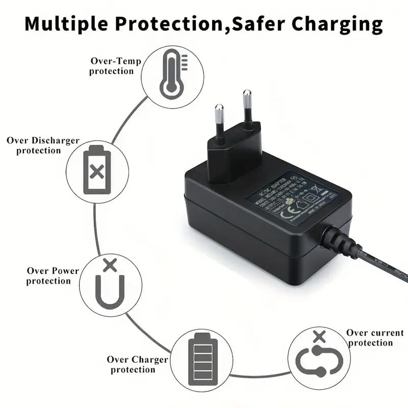 CABLEPELADO 6V 0.6A Power Supply Charger DC Connector 5.5x2.1mm Black