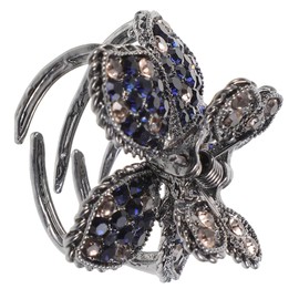 Baluue High Ponytail Holder Rhinestone Flower Hair Clip for Women Girls Stylish Bun Holder for Fine Hair Portable Styling Unique Clamp for