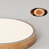 LuFun Dimmable Ceiling Lights,24W Grey Round Modern Wood Flush Mount