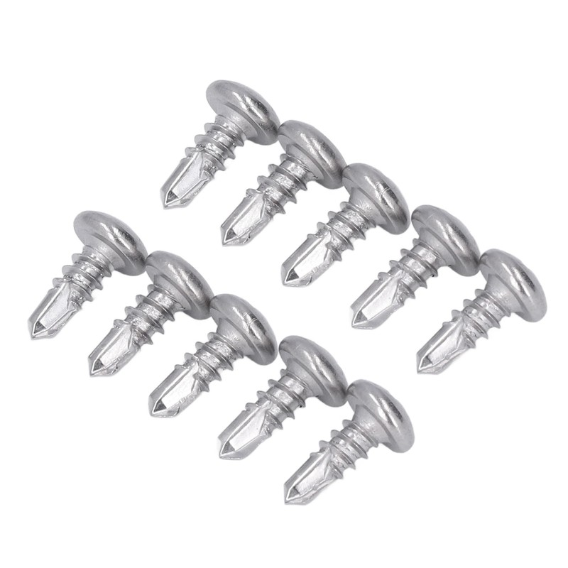 200Pcs Self Drilling Screw Stainless Steel Round Head M4.8x13 Fastener