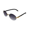 FLAWLESS EYEWEAR Retro Wood Buffs Vintage Style Gangster Rimless Clear