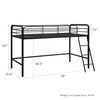 DHP Junior Loft Bed, Space-Saving Metal Frame, Black Finish, Ideal