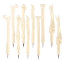 JZK 10x Novelty bone pens for doctors and nurses, hilarious funky blue ink biro ballpoint pen, funny joke gift for physiotherapist, orthopedist, radiologist, radiology, medical student