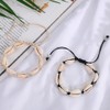 BIRLOZA Pack of 2 Shell Chain Shell Bracelet Anklet Natural