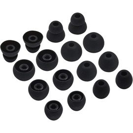 BLUEWALL Ear Tips Eartips Earbuds Gel Cushion Replacement for Beats Flex Wireless Headphones, Small/Medium/Large/Double Flange Size Soft Silicon Earbud Tips for Beats Flex, 8 Pairs Black