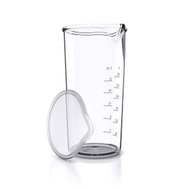 Arendo - Plastic Measuring Cup 600ml - 20oz - Clear Cup Transparent - Ideal for Electric Hand Blenders and Hand Blenders - Drinking Cup