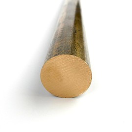 360 Brass Round Rod, Unpolished (Mill) Finish, H02 Temper, ASTM B16, 0.375" Diameter, 36" Length