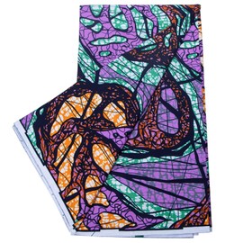 BintaRealWax Tela africana 100% algodón con estampado Ankara Kente Tela de 6 yardas