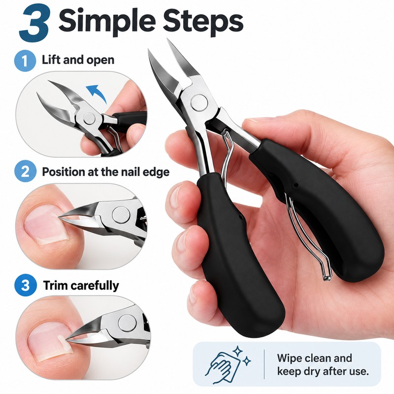 Stainless Steel Nail Clipper for Fingernail & Toenail Care –