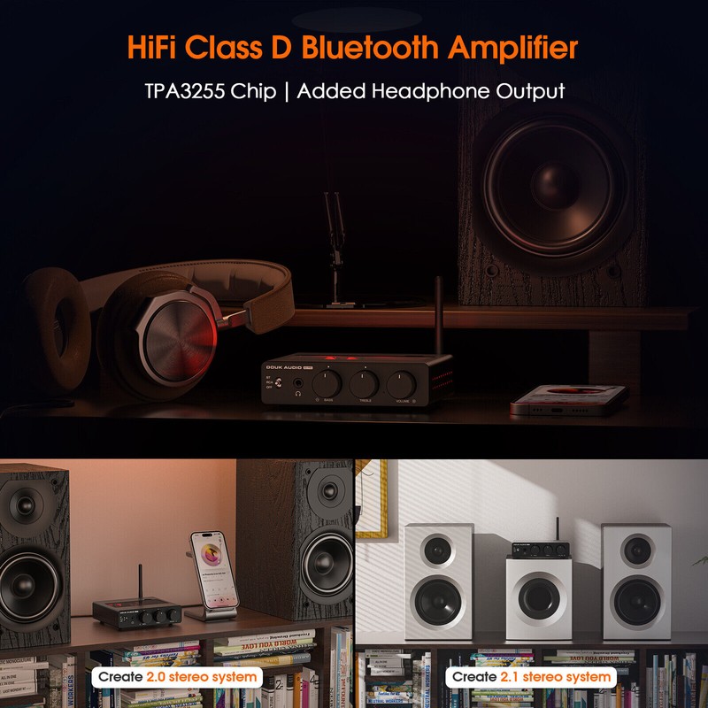 Douk Audio HIFI TPA3255 Bluetooth Digital Amplifier Desktop Class D