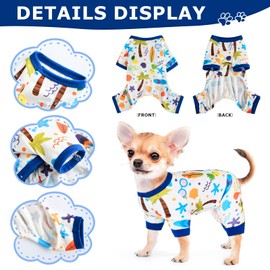 Dog Pajamas Pjs Soft Stretchy Dog Clothes for Small Dogs Girl Boy Medium Size Dogs Spring Summer Puppy Clothes Doggie Onesies Cat Pet Jammies Outfit