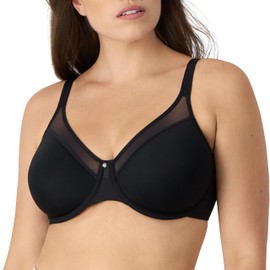 Bali Women's One Smooth U Ultra Light Illusion Neckline Underwire Bra, Black,34D
