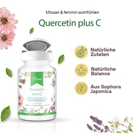 Quercetin plus C - PHYTOÖSTROGEN - 120 Kapseln - Hochdosiert - 100% Vegan – Herstellung & Laborprüfung in Deutschland | MIOSAN® CLUB - Exklusives Wohlbefinden