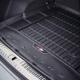 FROGUM ProLine 3D Gummimatte Exklusive Auto Kofferraummatte Kofferraumwanne mit Logo für Honda Civic X 2015-2021 | Bequemer Organiser | Die höchsten Kanten | Elegantes Design