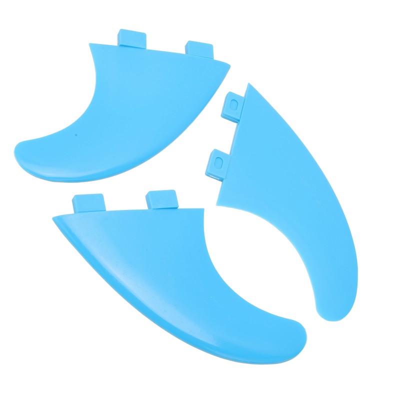 3Pcs Surfboard Fins Nylon Plastic Blue Thruster Fin Surfing Board