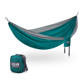 ENO DoubleNest Hammock - Lightweight, Portable, 1 to 2 Person Hammock - for Camping, Hiking, Backpacking, Travel, a Festival, or The Beach - Seafoam/Grey