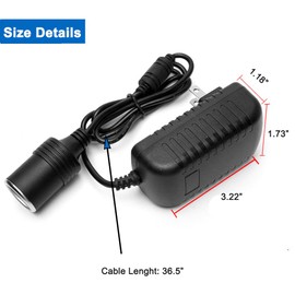 HUAPX AC to DC Converter 24W 2A Car Cigarette Lighter Socket Adapter,HPX-018 Car Plug Outlet Adapter 110-240V to 12V DC Power Adapter, NOT for Vacuum Cleaner and Inflator (2A)