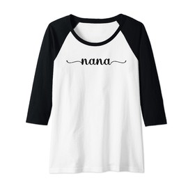 Women's Love Nana Funny Grandma Grandmother Graphic Raglan, black