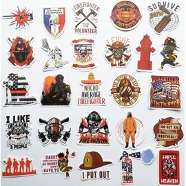 HiroKun 50Pcs Fireman Sticker for Helmet Wildland Firefighter Decal Funny Firefighter Helmet Stickers Pack