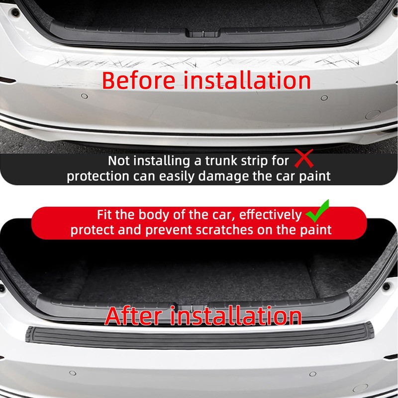 Universal Rear Bumper Protector | Rubber Anti-Scratch Guard | 41x3.4