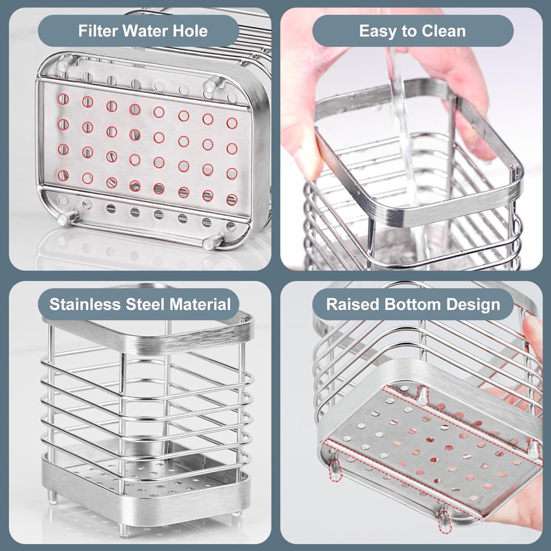 IWNTWY Utensil Holder, Stainless Steel Utensil Drying Rack for Kitchen