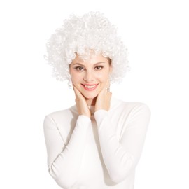 HOTER® Curly Afro Wig for Black Women Short Loose Synthetic Wigs Costume Clown Assorted Color kinky Wigs Soft Hair for Women and Children