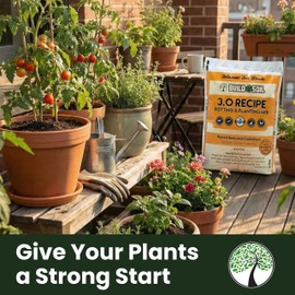 BuildASoil Potting Soil Recipe 3.0 - Organic Living Potting Soil Mix for Indoor and Outdoor Plants, Water-Only Formula, Well-Draining Indoor Garden Dirt for Full Growth Cycle - 35 lbs