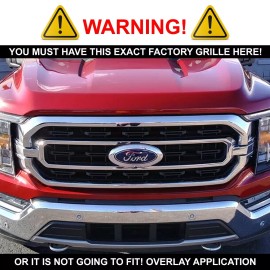 Coast2Coast International (CCI) Gloss Black Grille Grill Insert Overlay Trim FOR 2021-2023 Ford F-150 XL, XLT